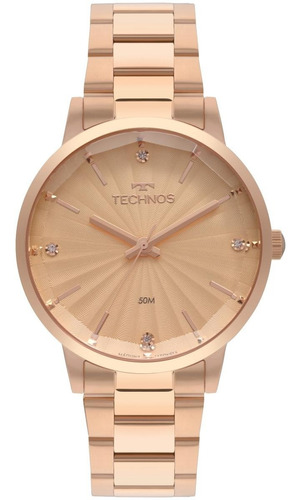 Relógio Feminino Technos Trend 2036mku/4t 42mm Aço Rosé