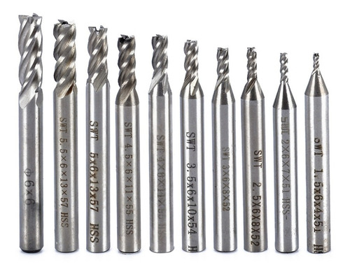 Fresa Cortador Broca 4 Filos 2mm 2x6x7x51 Hss Router Cnc