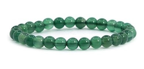 Ágata Verde De La Piedra Preciosa Pulsera Del Estiramiento D