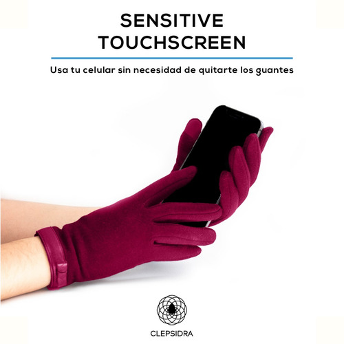 Imagen 7 de 9 de Guante Mujer De Tela Para El Frio Para Pantallas Táctiles