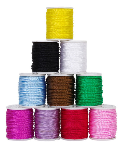 10 Colores De Nylon Cordón Chino Nudo Pulsera De Macramé