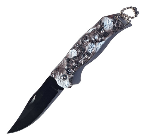 Navaja Cuchillo Llavero Plegable 6 Cm Hoja Calavera