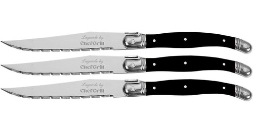 Cuchillos Para Carne Laguiole, Mxlbk-003, 3 Pzas, 23 Cm, Neg