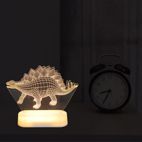 Luz Nocturna Led Con Forma De Dinosaurio: Lámpara De Mesita