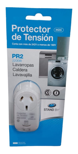 Protector Tension Lavarropas 2200w Pr2mini Alta Baja Corte