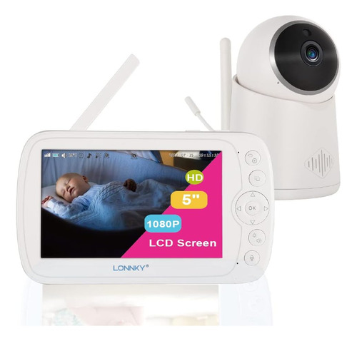 Lonnky Monitor Para Bebés Con Cámara Y Audio, Pantalla A Col