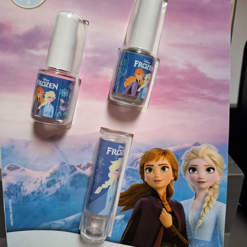 Maquillaje Infantil Disney Frozen 2 Esmaltes + Labial