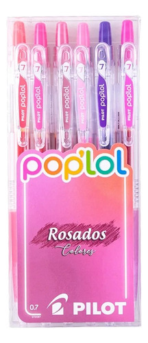 Set 6 Lápices Pop'lol Tonos Rosados Pilot Electrotom 