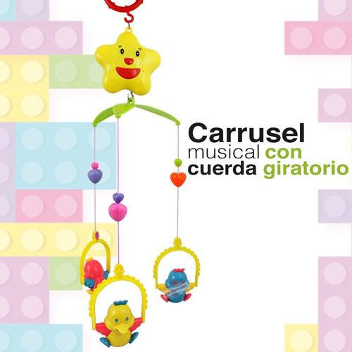 Imagen 5 de 8 de Carrusel De Cuna Para Bebe Musical Giratorio Movil