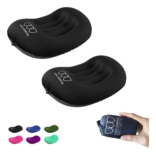 [paquete De 2] Almohada Inflable Ultraligera Para Acampar -