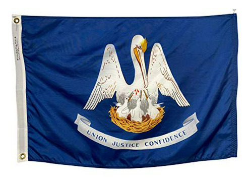 Bandera De Louisiana 5x8' - Nylon Resistente Y Costuras Refo