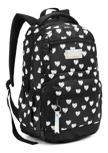 Mochila Bolsa Feminina Casual Fashion Com Chaveiro Cor Preto