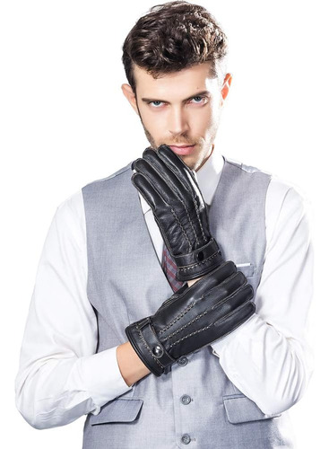 Fararilaisi Guantes De Piel De Cordero Para Hombre Guantes D