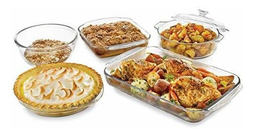 Libbey Bakers Basics Set De 5 Piezas De Cacerola De Vidrio P