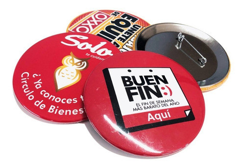 Imagen 1 de 7 de Pack 25 Fotobotones Pines Publicitarios 7.6 Cms - 3 Pulgadas