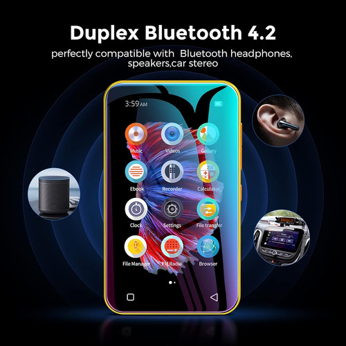 Reproductor Mp3/mp4 Trimkoo, Pantalla Táctil, Bluetooth, 4''