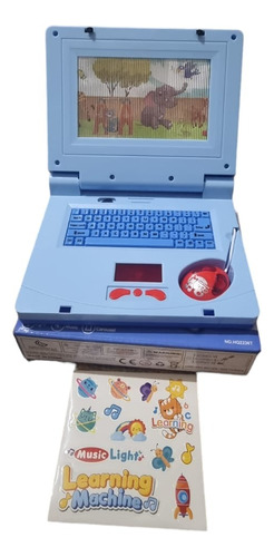 Máquina De Aprendizagem Infantil Portátil Notebook Laptop Cor Azul