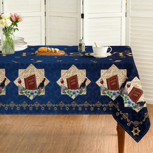 Mantel Rectangular De 152 X 213 Cm Vintage Azul Profundo