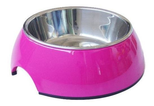 Plato Melamina Sólido Redondo Fucsia Talla Xl Perro 