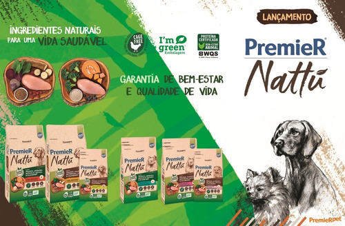 Ração Premier Nattu Cães Ad Raças Pequenas Mandioca 2,5kg