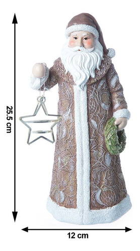 Imagen 3 de 7 de Muñecos Navideños Running Santa Guirnalda En Mano