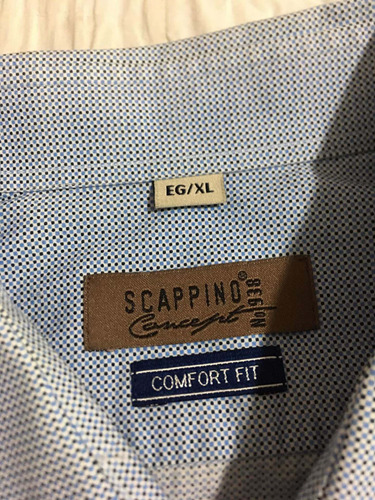 Scappino Camisa Para Caballero Talla Xl Azul A Cuadros Comf