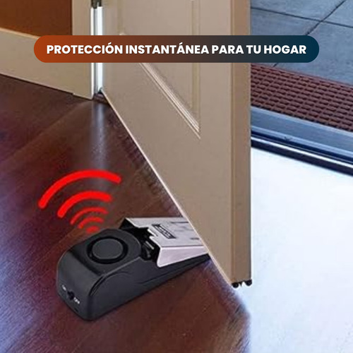 Alarma Casa Antirrobo Tope Bajo Puerta Seguridad X2 Negro
