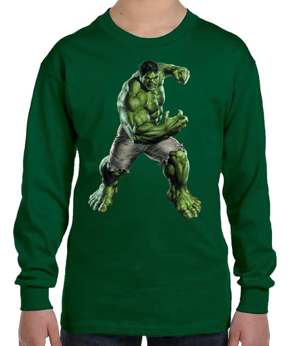Remera Camiseta Manga Larga Hulk En 4 Diseños