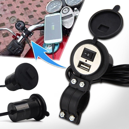 Cargador Usb Para Moto Impermeable 12v Celular 8644