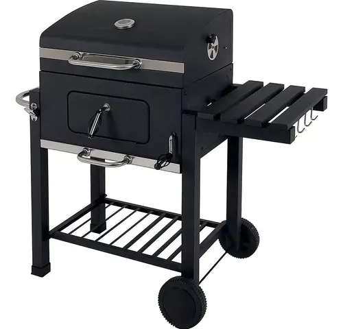 Churrasqueira  Móvel A Bafo Itapuama Carvão Inox 58x42cm Defumadora Preto