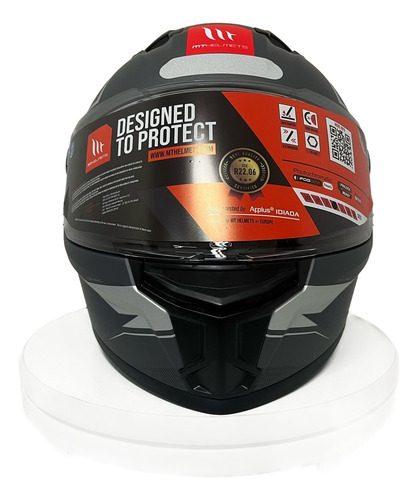 Capacete Fechado Mt Stinger 2 Sr C2 Cinza Fosco Exclusivo