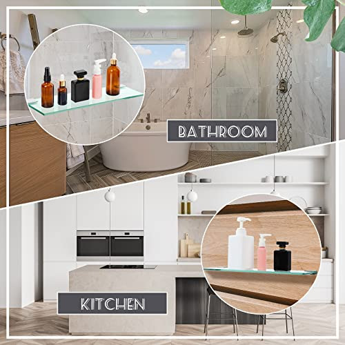 Estantería De Baño De Dos Piezas Con Cristal Templado Para B
