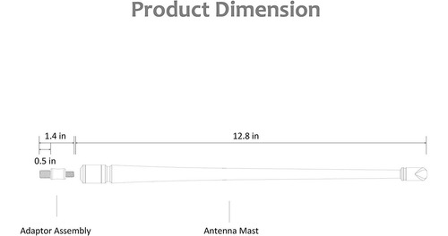 Rydonair - Antena Compatible Con Jeep Wrangler Jk Jku Jl Jlu