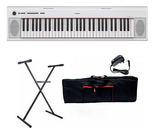 Pack Teclado Yamaha Np-12 Piaggero Sensitivo Funda Y Pie