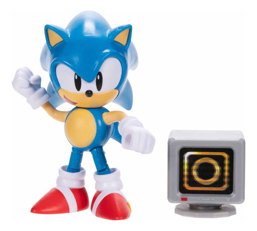 Sonic Figura Con Caja Objetos Monitor De 4 Pulgadas Serie 17