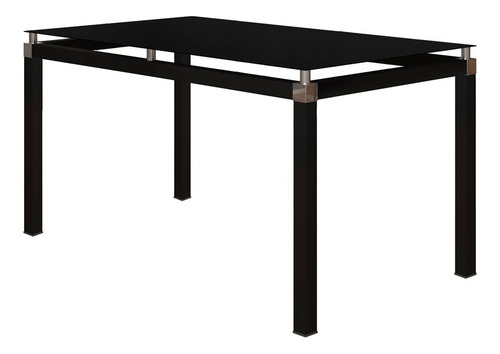 Jogo De Mesa Malva 140cm E 6 Cadeiras 118 Preto - Artefamol Desenho Do Tecido Das Cadeiras Liso