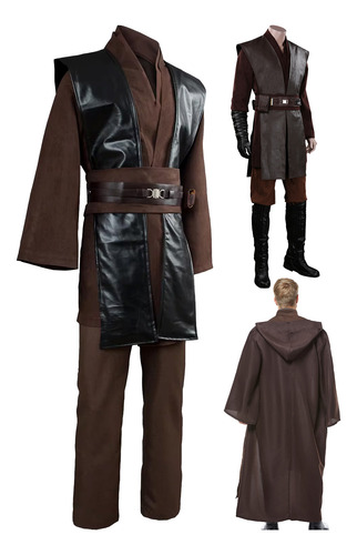 Disfraz De Cosplay De Anakin Skywalker, Marrón, Sin Reloj