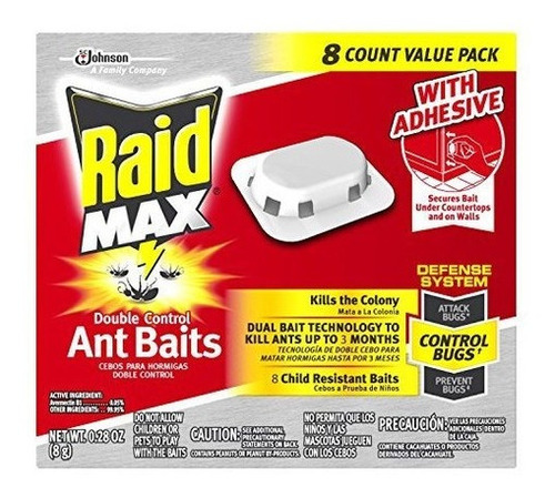 Raid Max Double Control Ant Baits 8 Ct