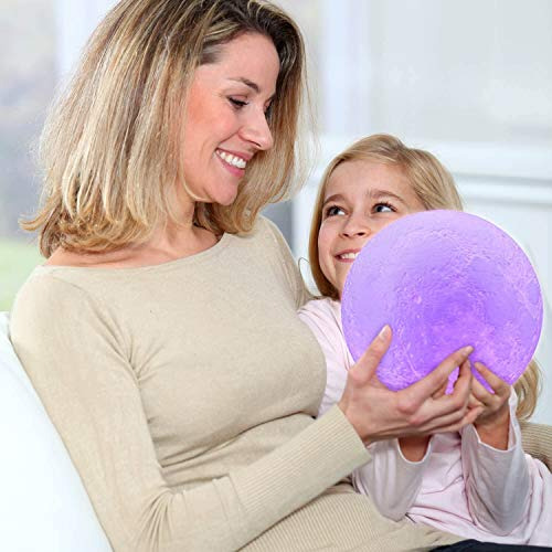 Lámpara De Luna Logrotate, Luz Nocturna Led 3d De 16 Colores