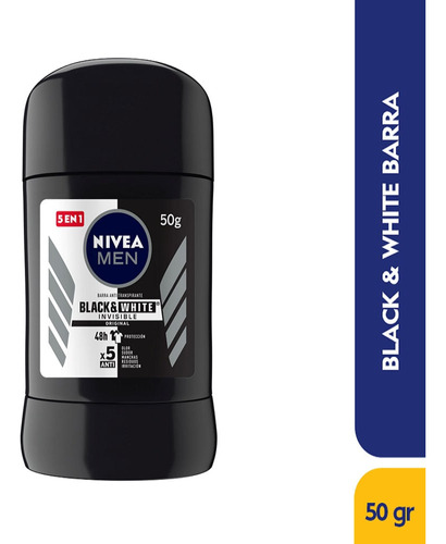 Desodorante Barra Nivea Men Invisible Black &  White X 43g