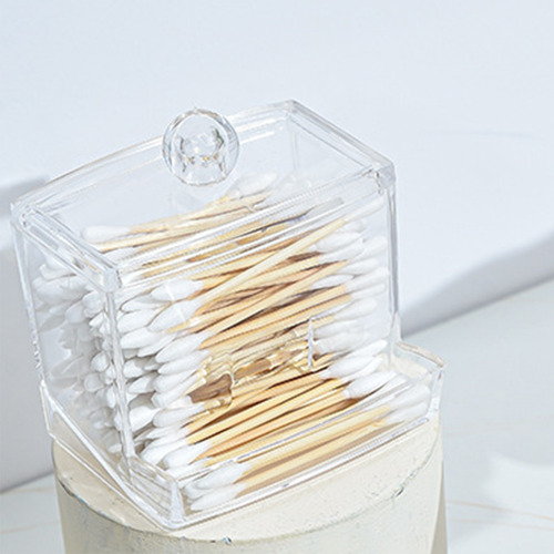 Estuche Para Bastoncillos De Algodón, Tapa Transparente, A P