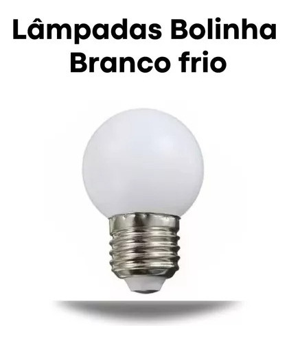 Varal De Luz Gambiarra 10m C Lâmp Bivolt  Ambientes Internos Cor das luzes Branco frio