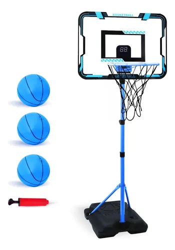 ASONINE Canasta Baloncesto Infantil, Altura Ajustable 70-138 cm,Mini Canasta de Baloncesto para Interior y Exterior,Regalos Cumpleaños para niños de 3 a 8 años-Azul