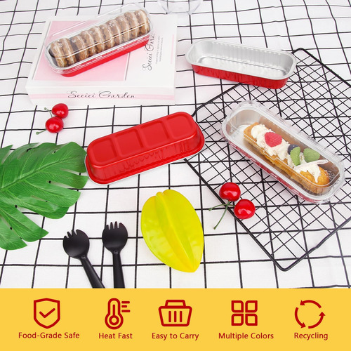 Mini Moldes Desechables Para Tartas Lnyzqus Con Tapa, Paq...