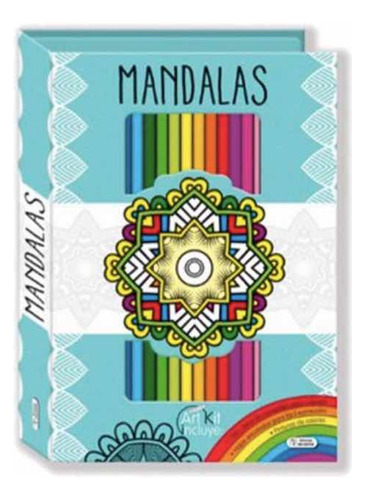 Libro Art Kit Mandalas Celeste Con Lapices