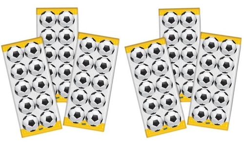 60 Adesivos Bola Futebol - 6 Cartelas Com 10 Adesivos Cada