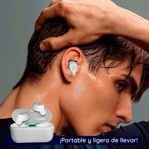 Auriculares Bluetooth Tws Tactil Llamadas Deportivo F9 Tcs Color Blanco