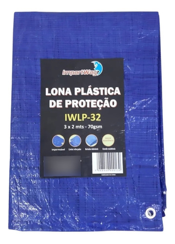 Lona Encerado Para Cobertura Telhado Plastica 3x2 M Azul