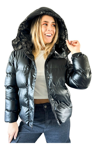 Campera Mujer Puffer Ecocuero Importada Bucarest Reveuse