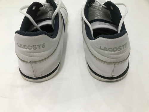 Tênis Masculino Lacoste Evershot Couro Branco Azul Escuro 44
